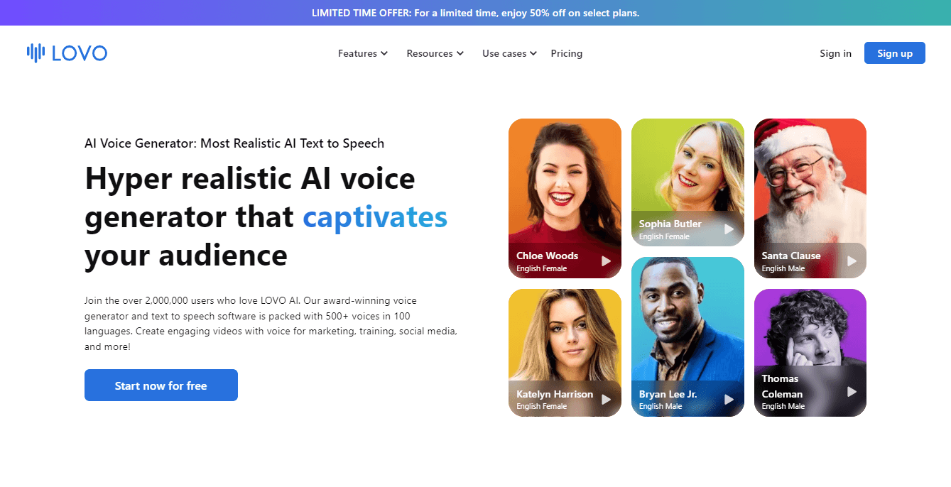 LOVO AI - Realistic AI Voice Generator