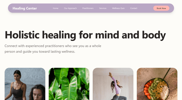 Holistic healing center website