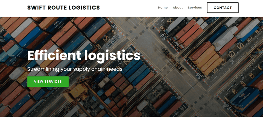 Build a professional website for our logistics company, specializing in supply chain management solutions. The site should include our services, a contact form for inquiries, and a blog for industry insights.