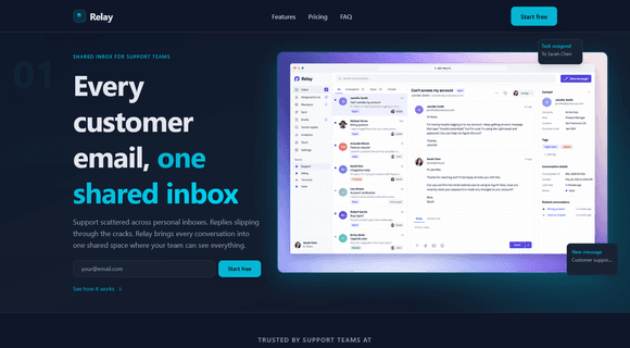 SaaS landing page