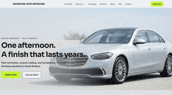 Automotive detailing service website
