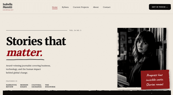 Journalist portfolio template