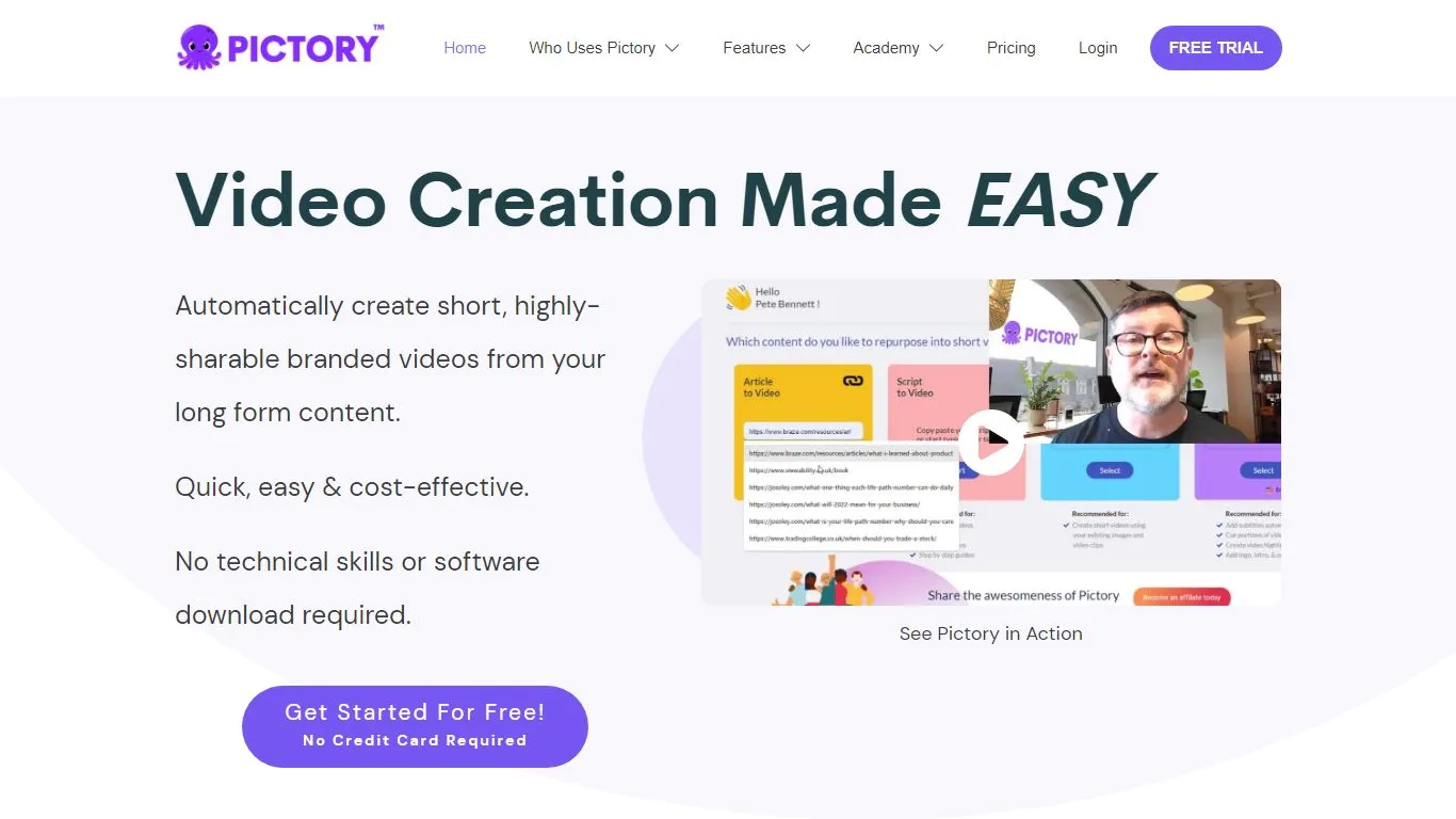 Pictory AI - Create Marketing Videos from Long-Form Content