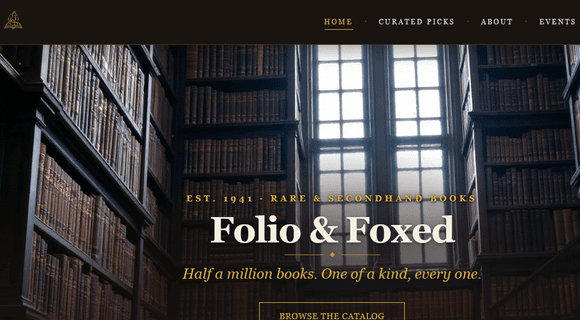 Vintage bookstore website template