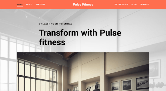 Fitness website layout