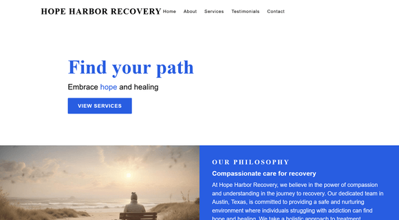 Addiction treatment center website