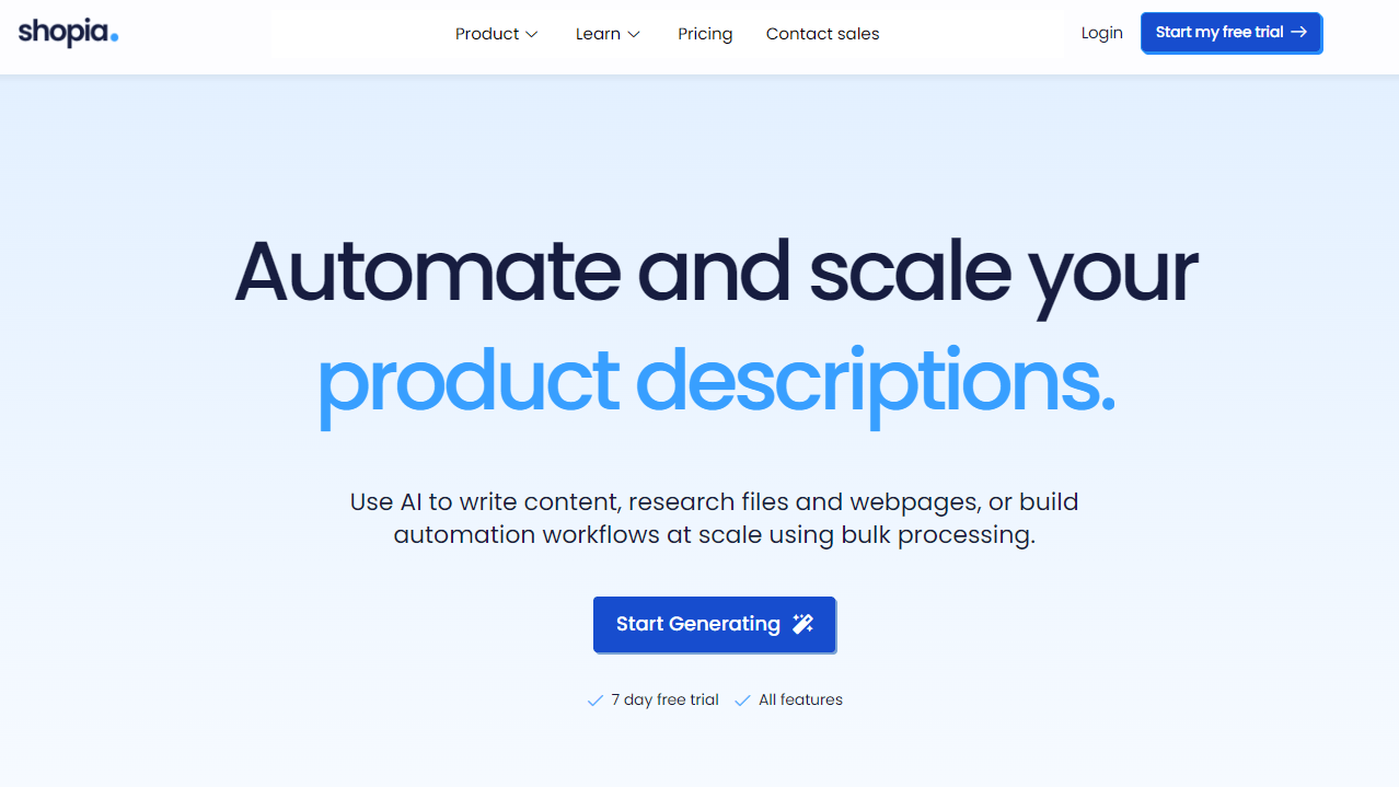 Shopia - AI Writer & SEO Assistant for Business Scaling