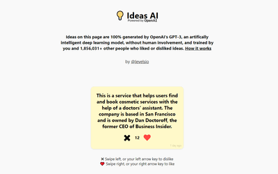 IdeasAI - Get the Perfect Idea for Your Startup