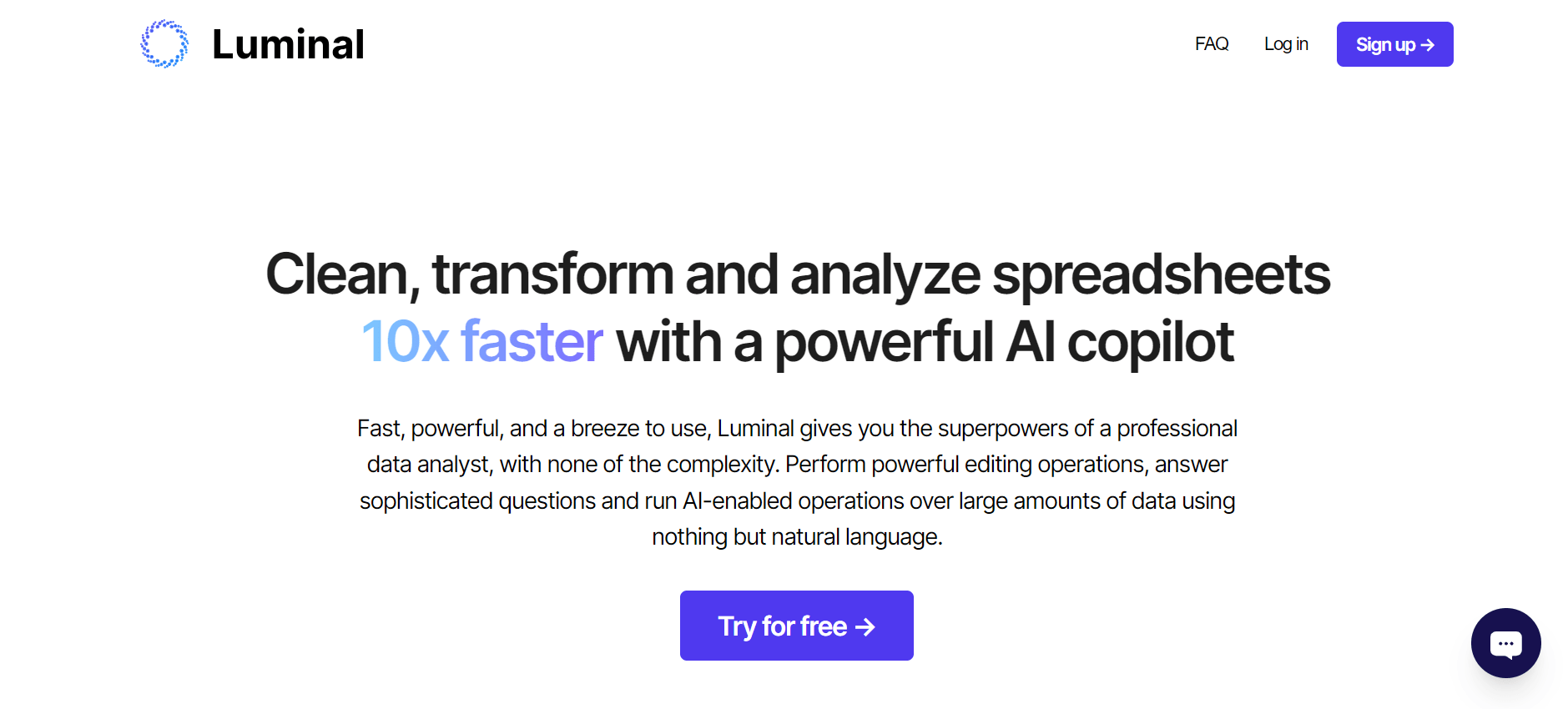 Luminal - 10x Faster Spreadsheet Analysis