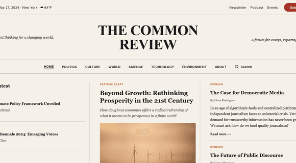 Newspaper masthead website