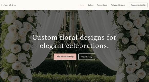 Wedding florist website
