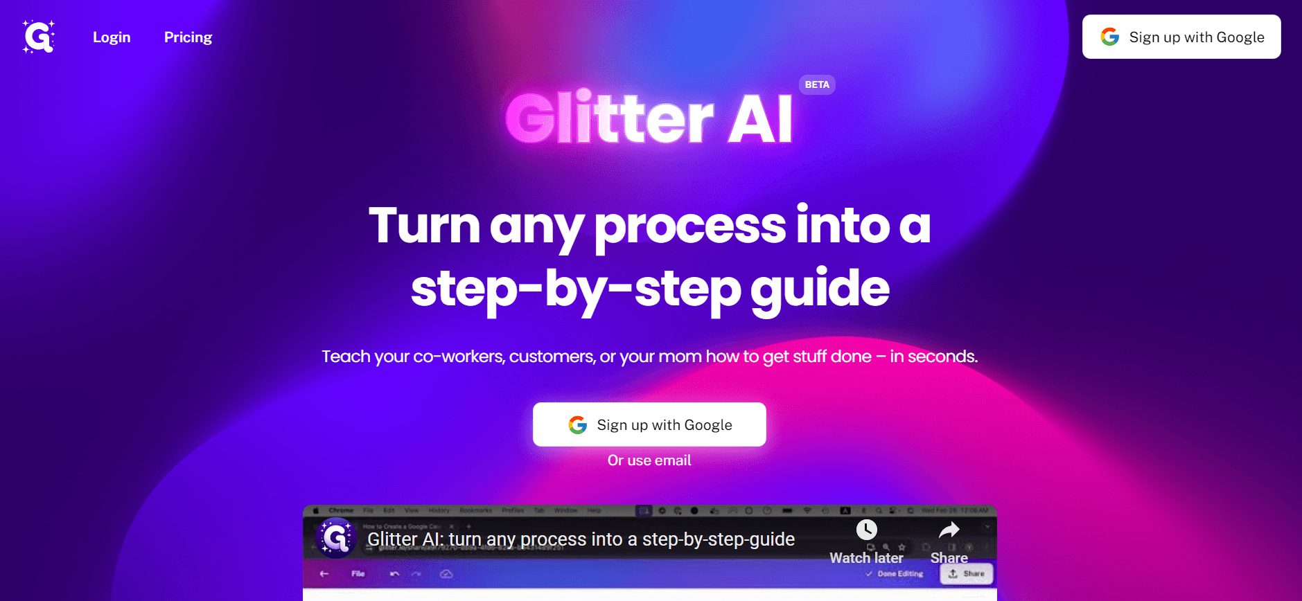 Glitter AI - Create Step-by-Step Guides to Boost Productivity