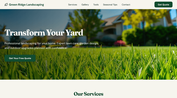 Landscaping website