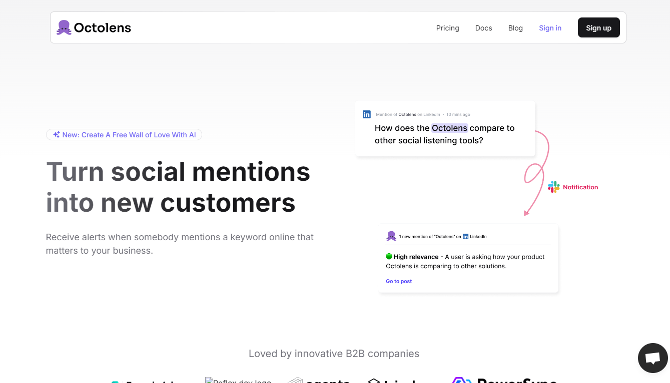 Octolens - Turn Social Mentions Into New Customers