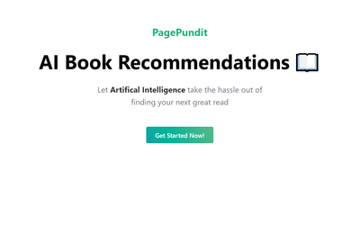 PagePundit - Get Personalized Book Recommendations 