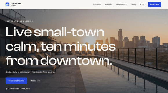 Apartment website template homepage