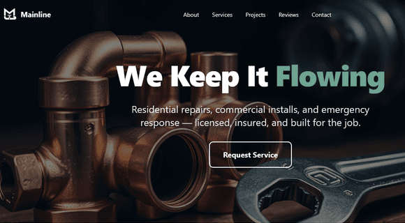 Plumbing website template