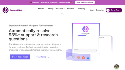 CustomGPT.ai - The Leading No-Code AI for Support & Research