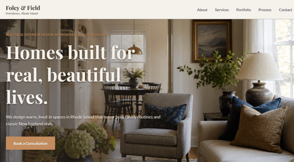 Boutique interior design website