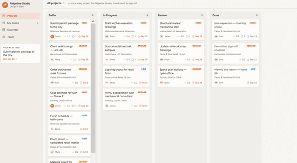 Project management template