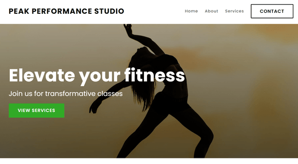 Fitness studio website