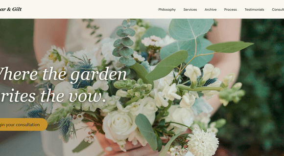 Botanical wedding florist website template