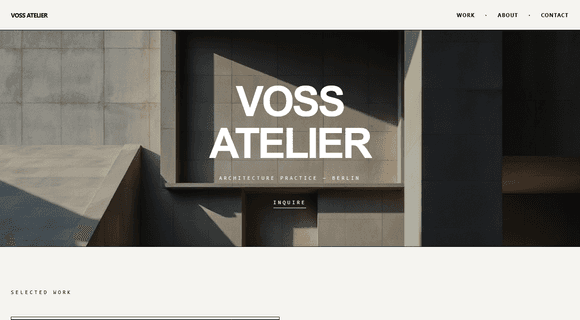 Architecture website template homepage