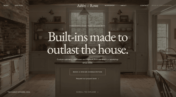 Carpentry website template homepage