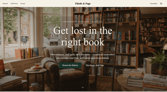 Bookstore website template