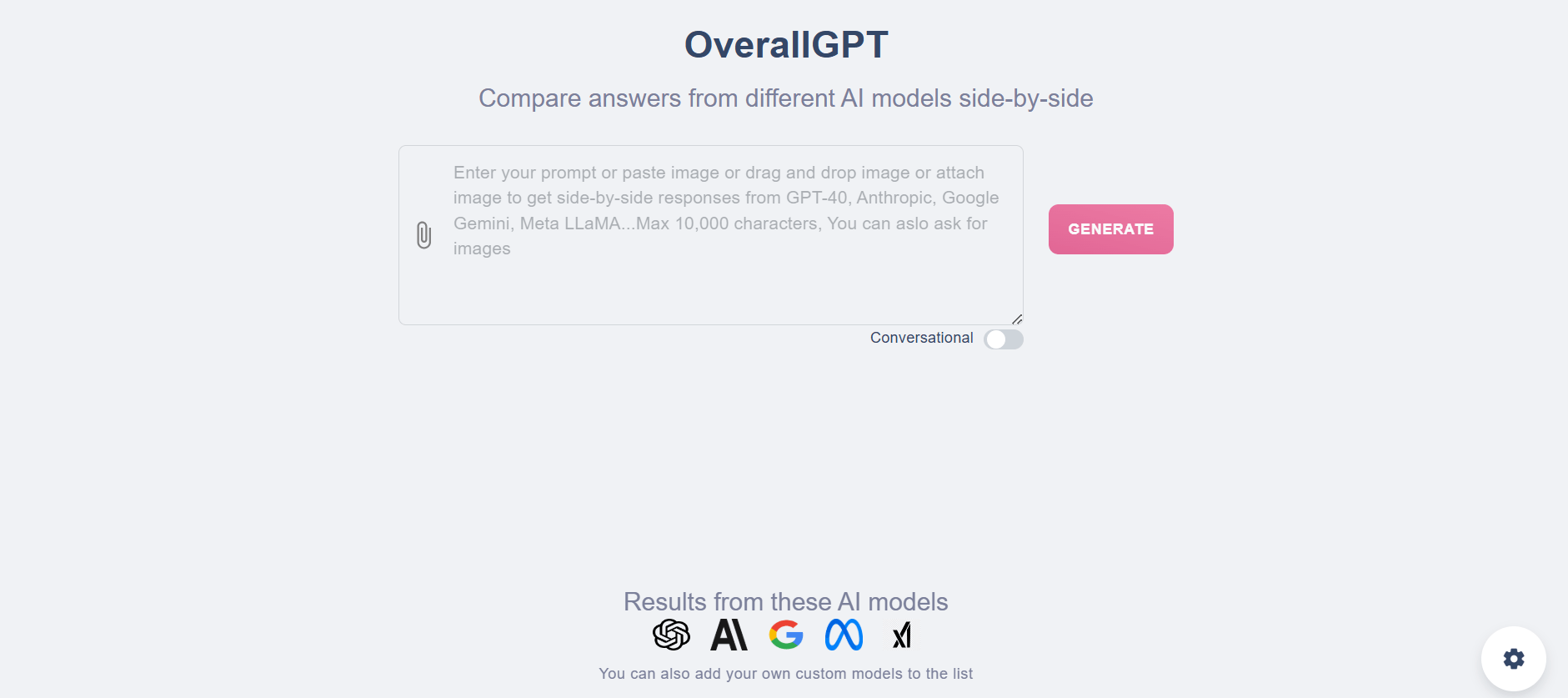 OverallGPT - Compare Answers from Different AI Models Instantly