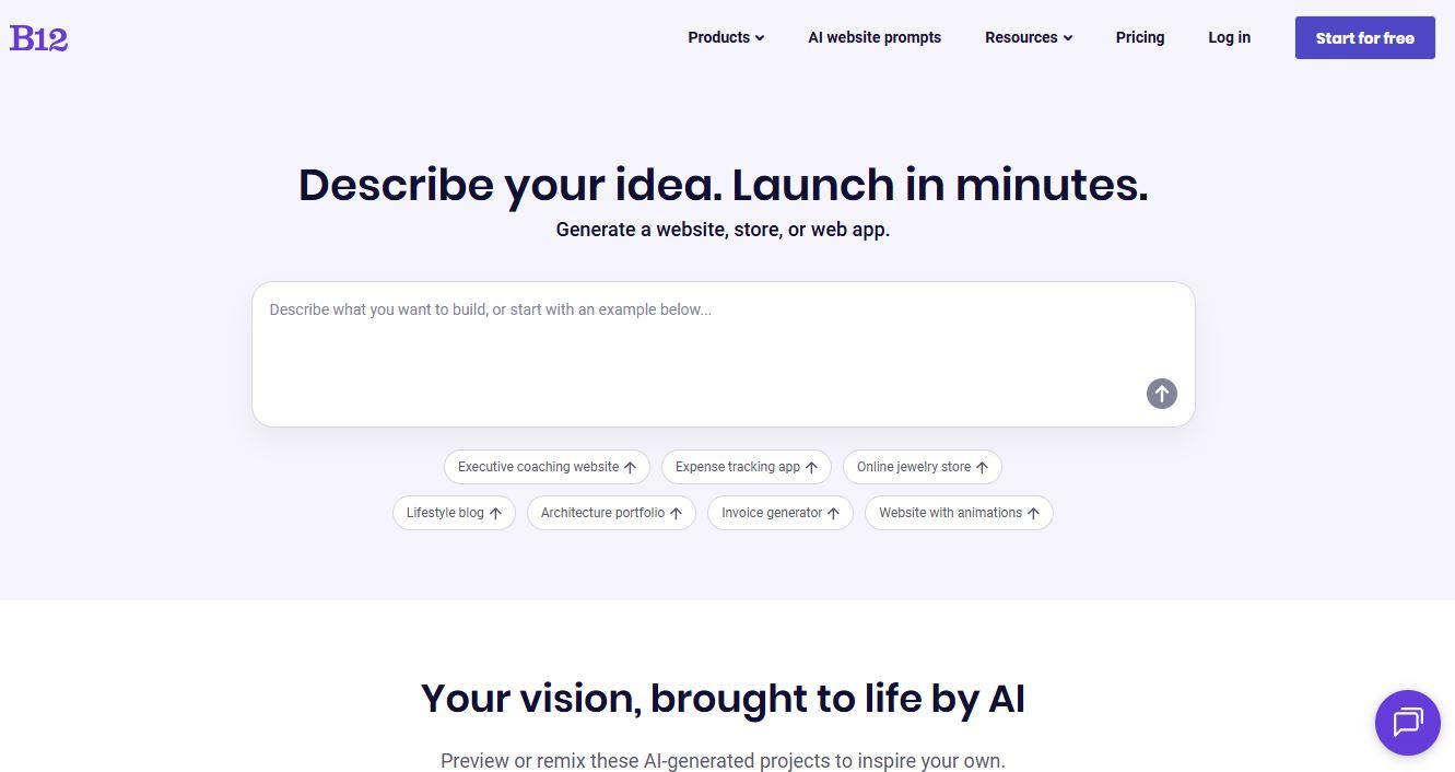 B12 - Generative AI Website Builder & Business Tools