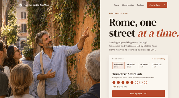 Tour guide website template