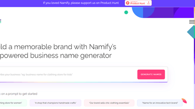Namify - Get the Most Memorable Name for Your Brand
