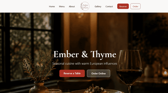 Restaurant website template