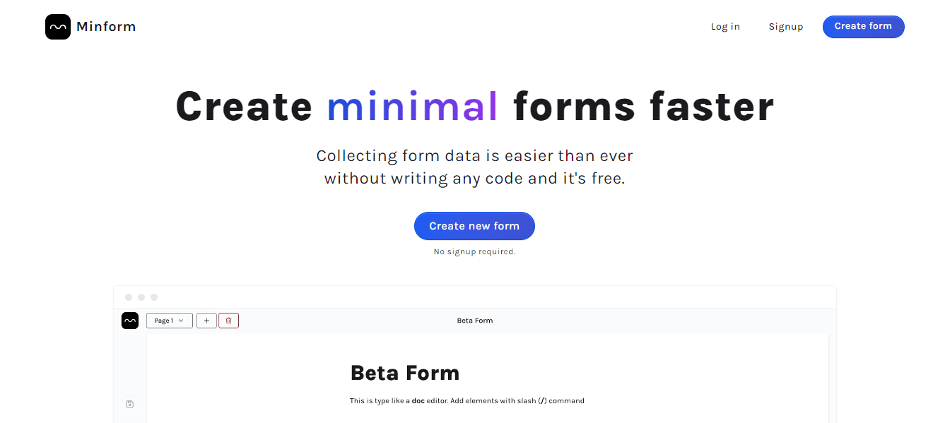 Minform - Quick and Easy Online Form Builder