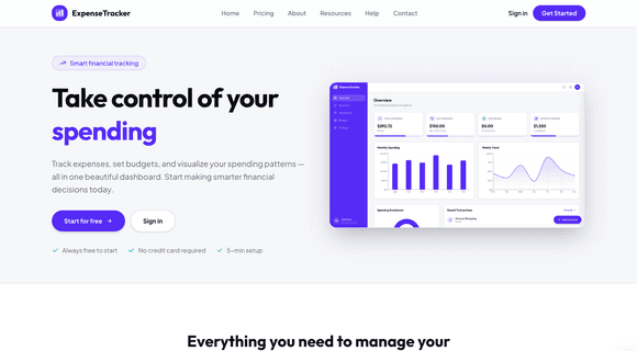 Expense tracking web app