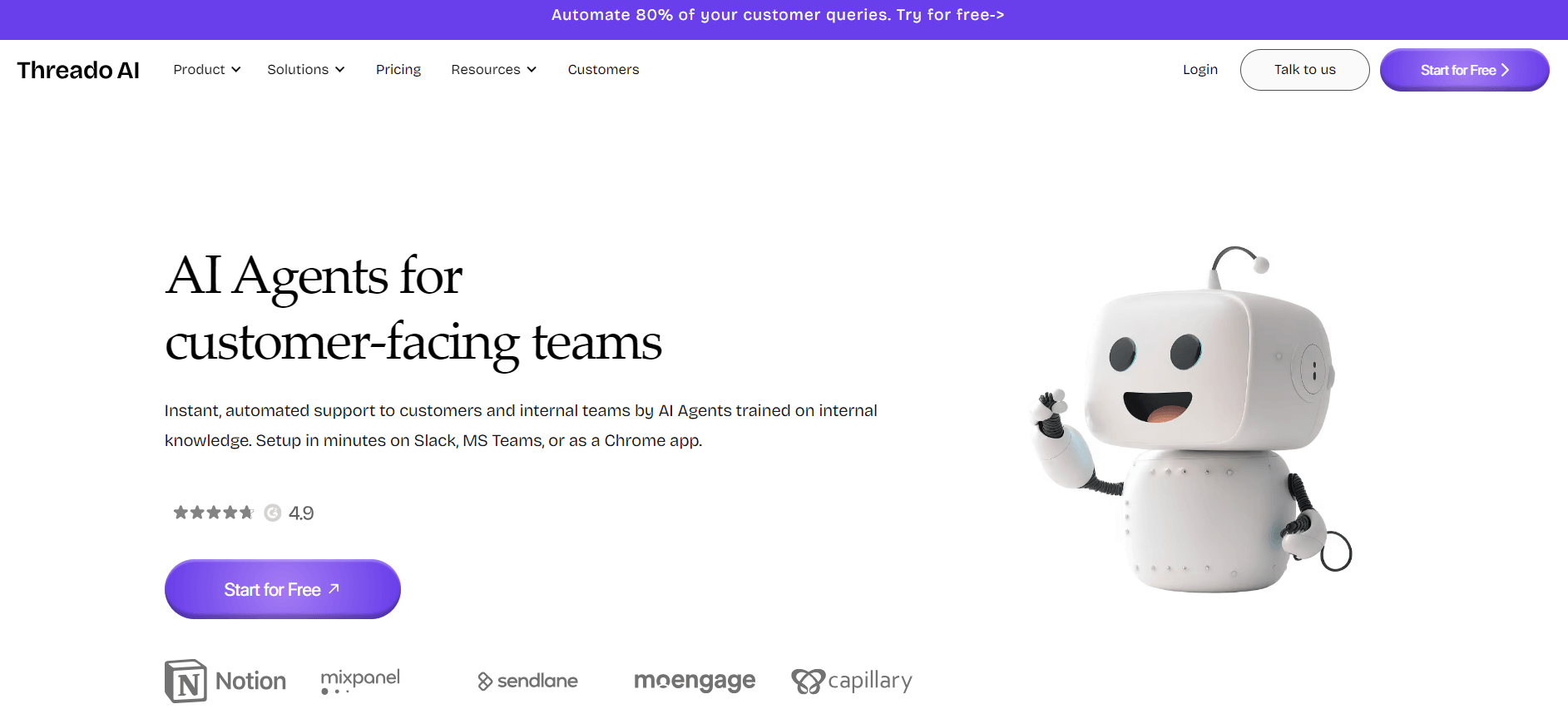 Threado AI - Create AI Agents for Automated Customer Support