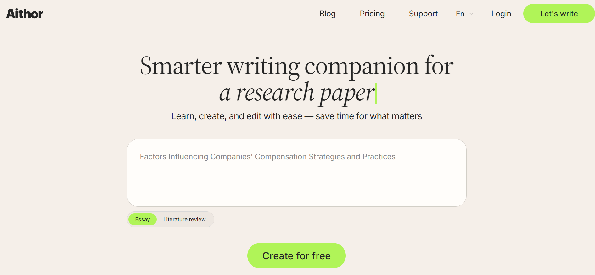 Aithor - AI-Powered Writing and Paraphrasing Tool