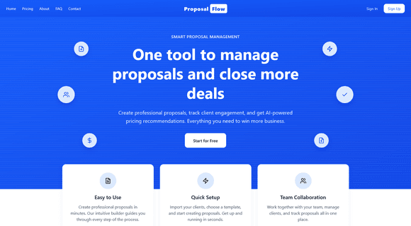 Proposal calculator web app